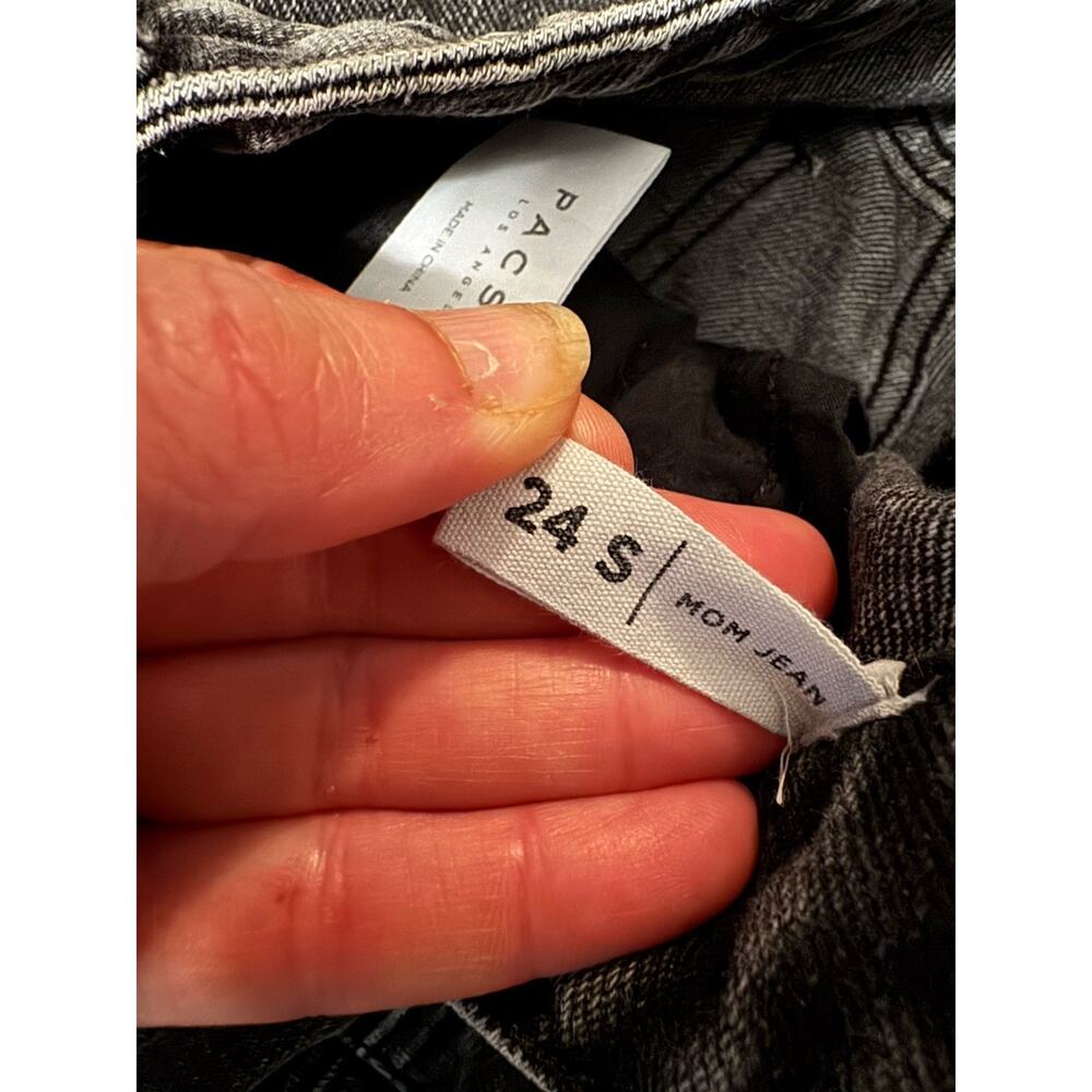 Pacsun Jeans Womens 24 S Dark Black Denim Pants Mom Cotton Tapered Casual - Picture 5 of 9
